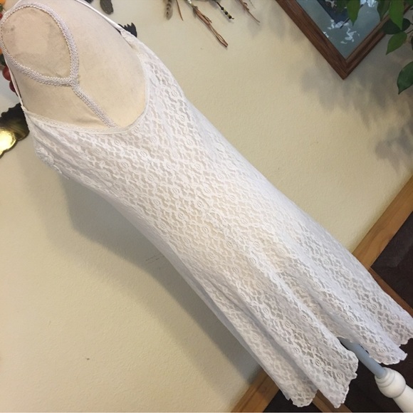 Vintage 90s Delicates white lace stretchy chemise - Picture 5 of 7